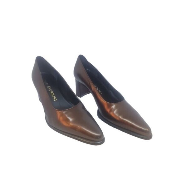 Enzo Angiolini Women's Bronze Color Leather Heels Size 8M - Picture 1 of 9